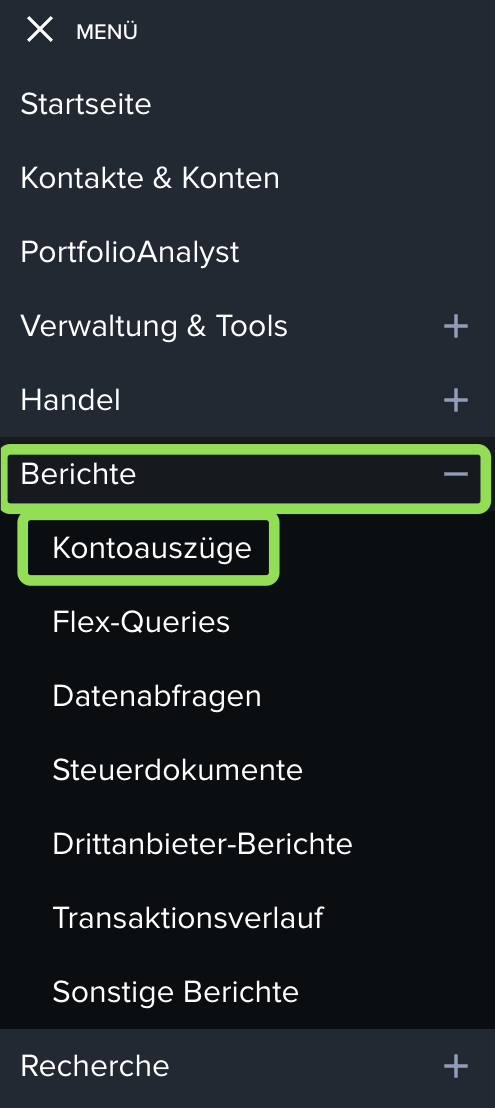 Anmeldung Interactive Brokers