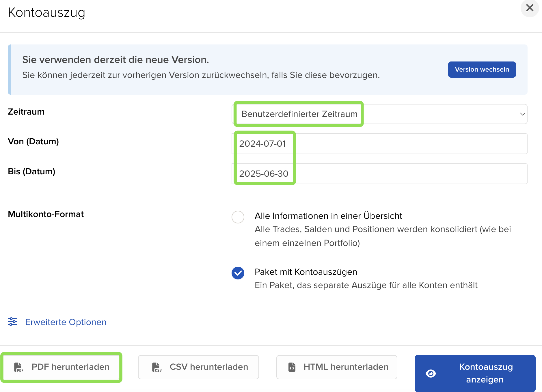 Anmeldung Interactive Brokers