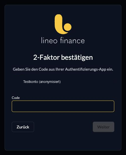 Zweiten Faktor mit einem Code aus der Authentifizierungs-App bestätigen