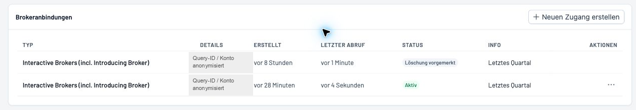 Bestehende Brokeranbindung nach erfolgreicher Prüfung des aktualisierten Tokens